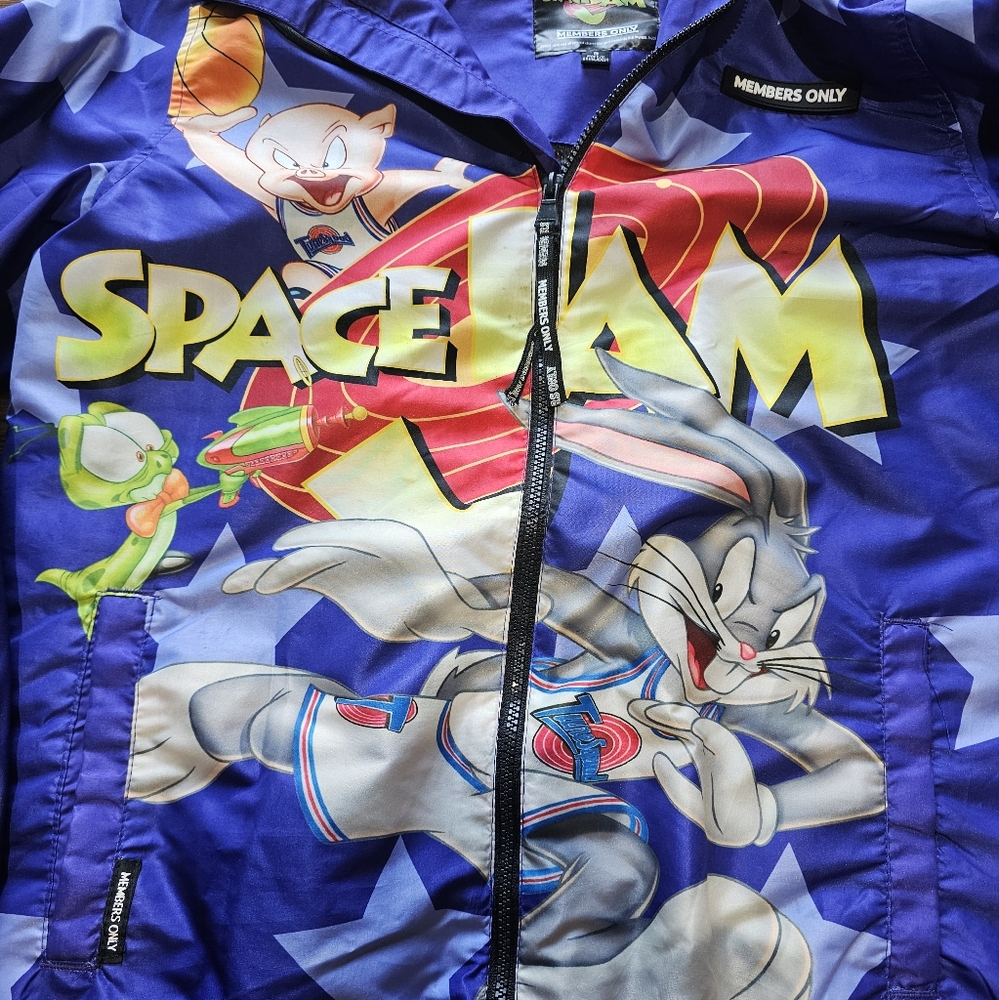 💚Members Only Space Jam Looney Toons Wind Jacket Men's Sm New without Tags